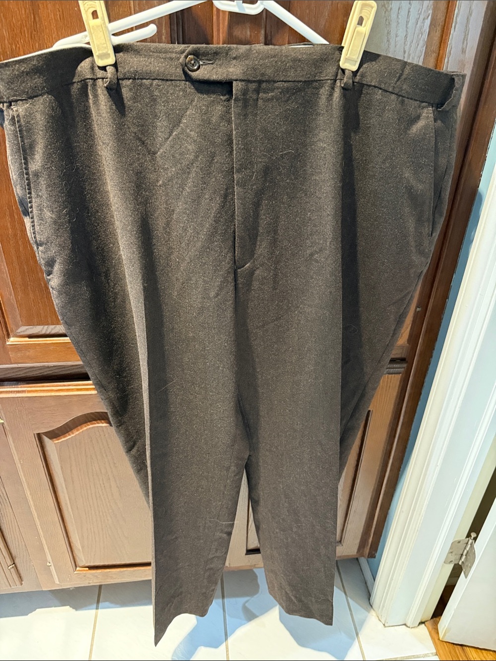 Paul Fredrick Men's Dark Brown Dress Pants wool-cashmere size 48